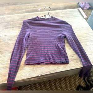 Divided H&M Red and Blue Striped long sleeve tee size small